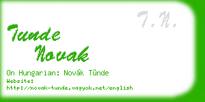 tunde novak business card